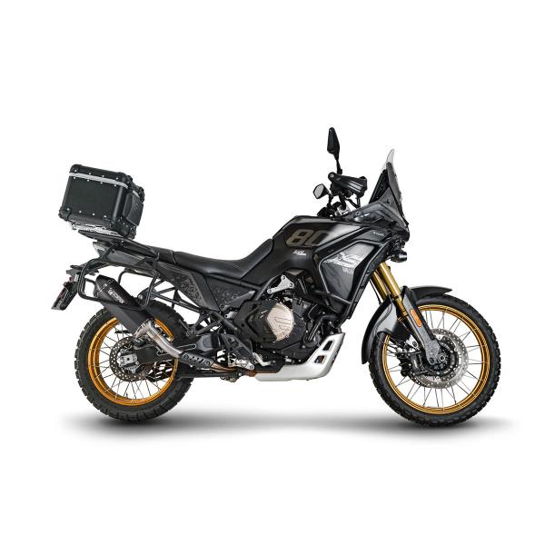 Scorpion Exhaust Voge DS800X Rally E5+ half system with black ceramic Serket Parallel silencer